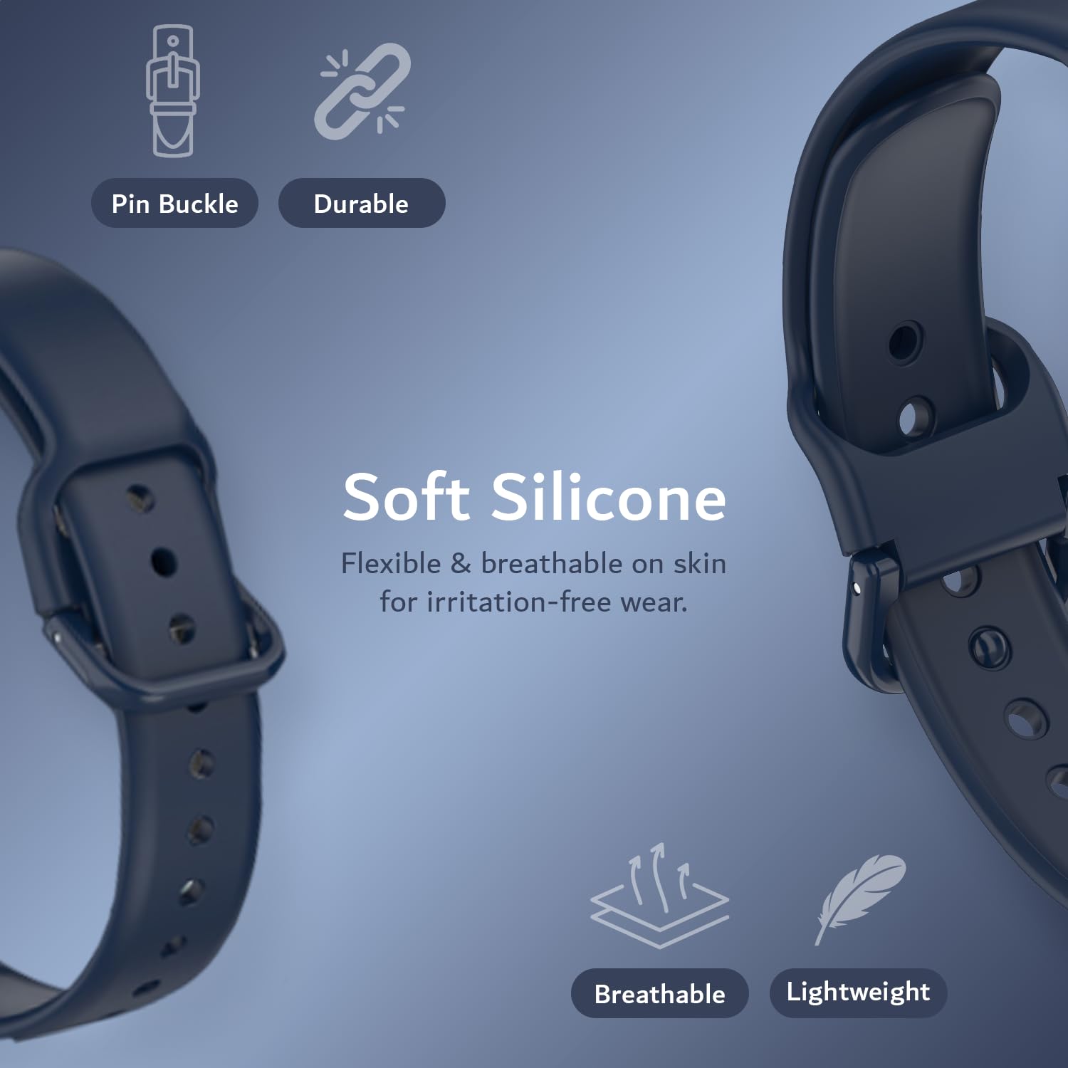 TUDIA PC-Hülle zum Aufstecken mit verlängerter Länge, verstellbares Silikon-Armband für PLAUD NotePin AI-Recorder [für größere Handgelenke], leicht, bequem, tragbar