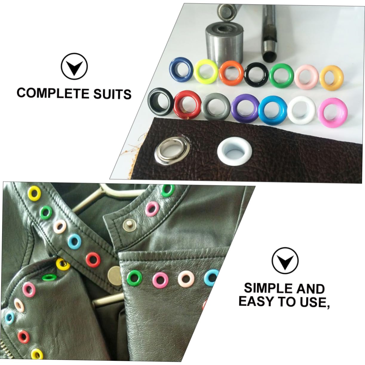 NUOBESTY Occhielli Colorati Con Strumenti Di Installazione Completo Per Progetti Di Artigianato e Riparazioni Scarpe Resistente e Facile Da Usare