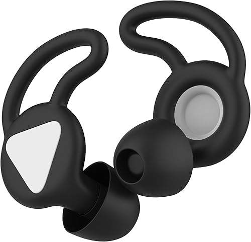 BLIET Tapones de silicona para los oídos para dormir, tapones para los oídos reutilizables para reducción de ruido, máscara de dormir con juego de