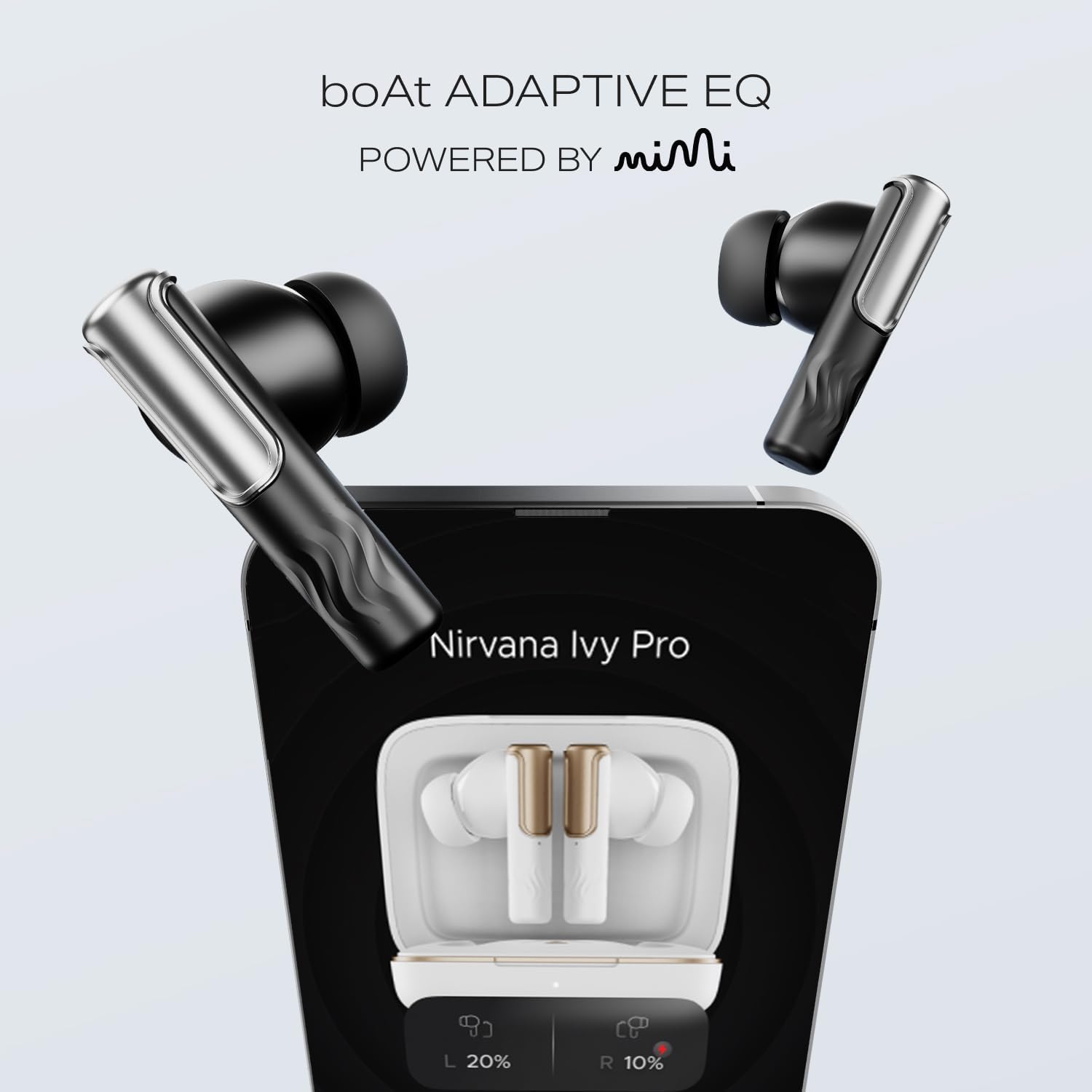 boAt Nirvana Ivy Pro, Dolby Atmos w/Head Tracking, 52dB Hybrid Adaptive ANC,Hi-Res LDAC, Titanium Dual Drivers, Bluetooth Earbuds, TWS Ear Buds Wireless Earphones w/mic (Crystal Black) — Amazon image 11