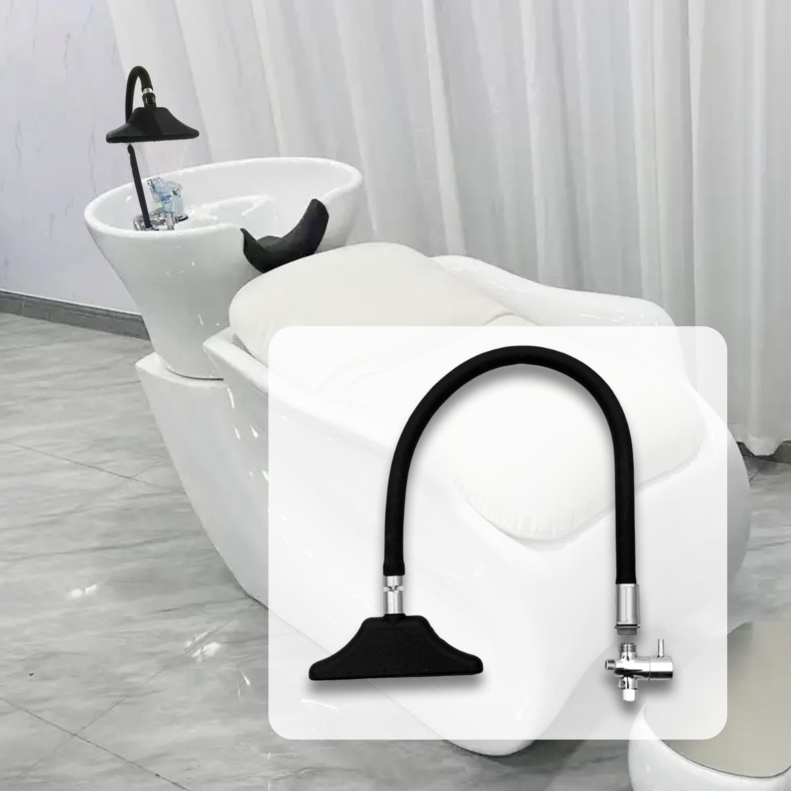 MERIGLARE Cabezal de Ducha en para SPA con Cuenco para champú y circulación de Agua para peluquería, Style a