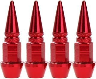 starnearby 4pcs Aluminum Spike Shaped Car Bike Tire Valve Stem Dustproof Caps Covers 2
