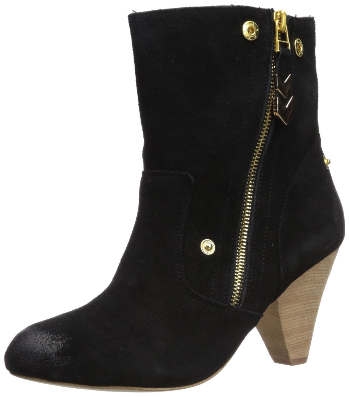 Matt Bernson Women's Minx Mid Heel Bootie, Black/Black+White, 9 M US