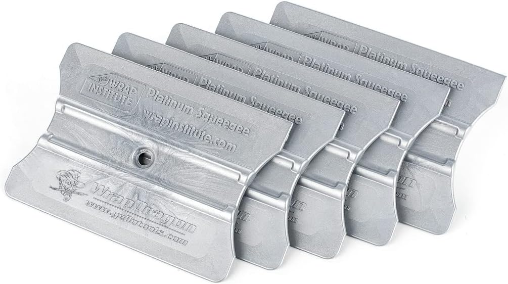 The Wrap Institute - Platinum Squeegees; Perfect for Vinyl Wrap Installations; Designed in Collaboration with Yellotools (5-Pack)