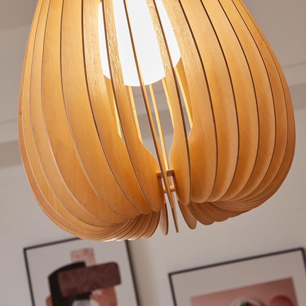 Antyczne drewniane lampy wiszące Drewniana kropla sufitu Lampa wisząca w stylu japońskim, E27 Wiejska wyspa kuchenna Oprawa oświetleniowa Pojedyncza jadalnia Sypialnia Żyrandol Tools
