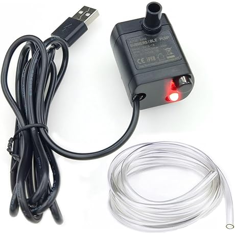 Ultra-Silent! DC 5V USB Mini Submersible Pump for Small Pet Fountains, Aquarium...