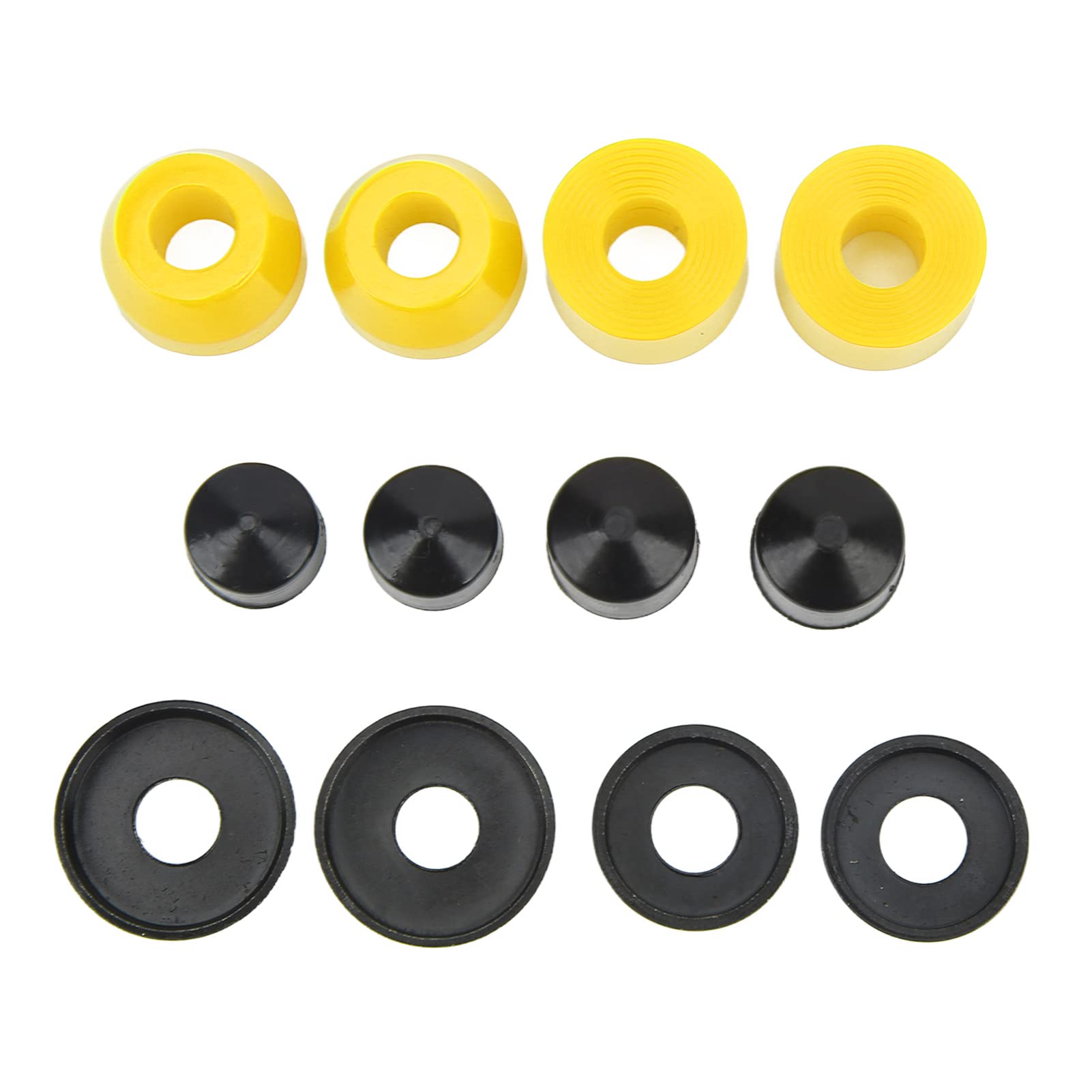 Jwthee 90A Skateboard Bushings, Skateboard Truck Rebuild Kit PU Damping Bushings Washers Pivot Cups Skateboard Truck Bushing Replacement Kit for 4 Wheel Skateboard (Yellow)