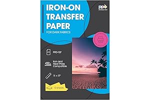 PPD 11x17" Inkjet Iron-On Dark T-Shirt Transfers Paper (10-Pack) - Perfect for Your DIY Projects!
