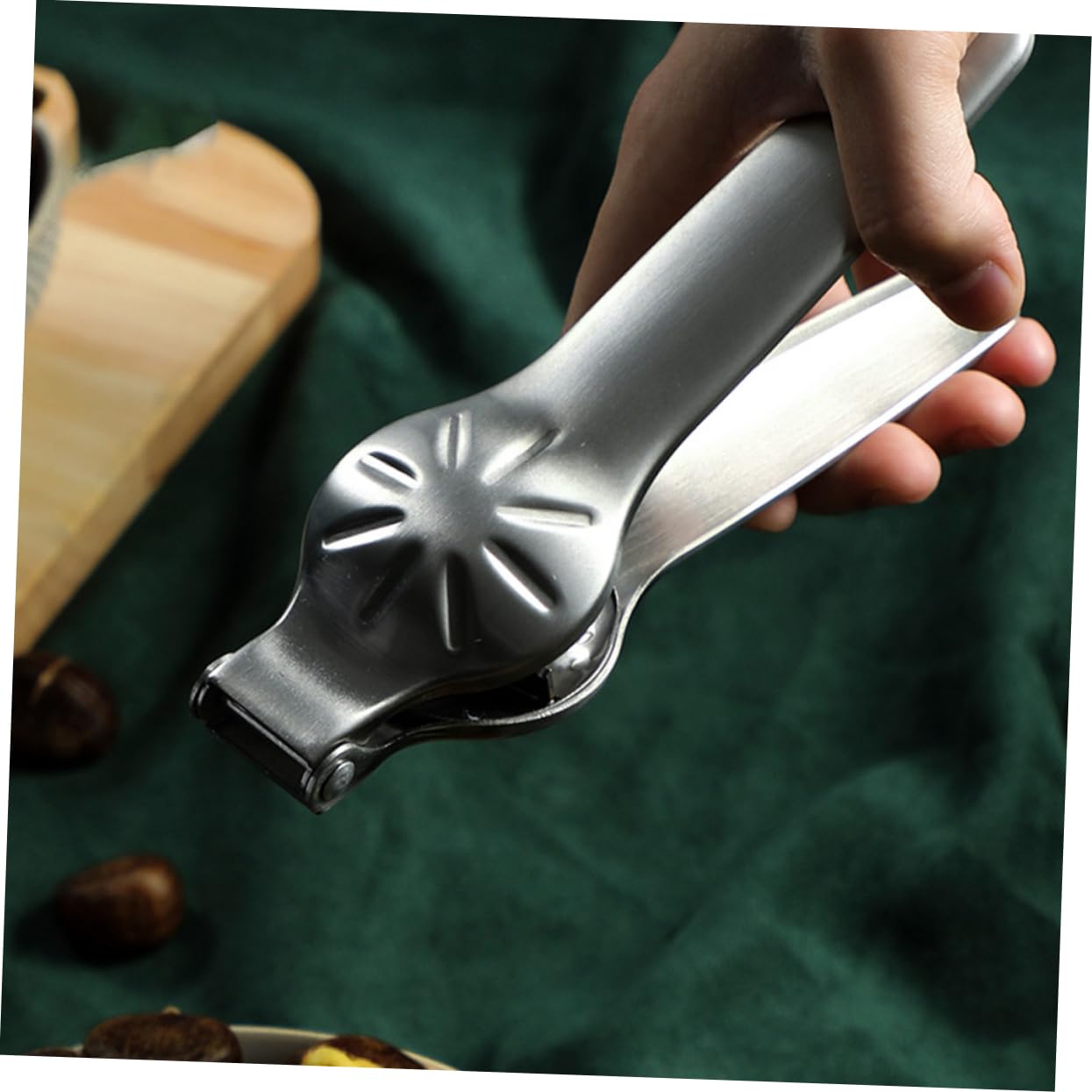 STOBAZA Manual Chestnut Opener Tool Sturdy Stainless Steel Nut Cracker for Walnuts Hazelnuts and More Splashproof Design