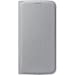 Produktbild Samsung Fabric Folio Wallet Schutzhülle Case Cover mit Kreditkartenfach für Galaxy S6, silber