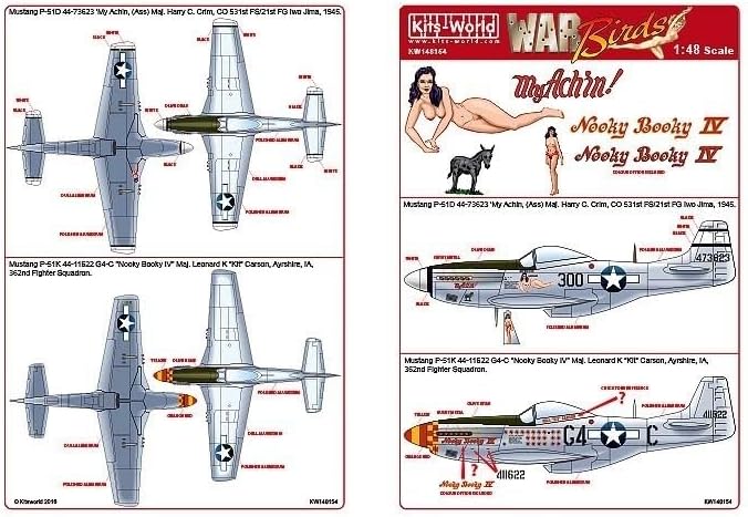Kits-World(148154)1/48 ムスタング P-51D/K用デカール Kits-World