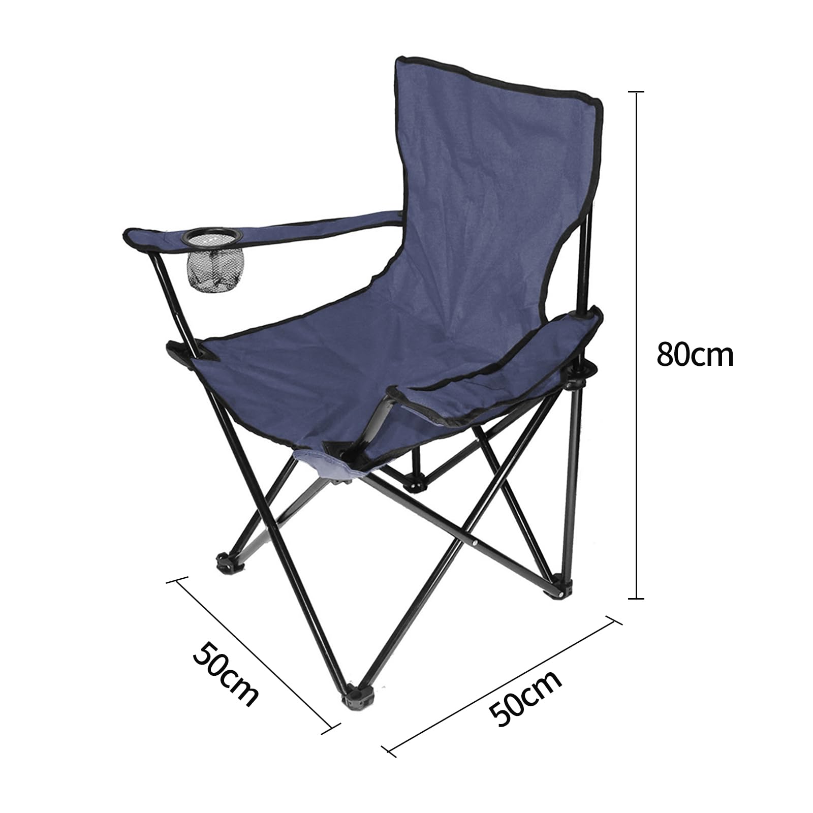 LANTUS Chaise de Camping Pliante en Plein air, siège Pliable Portable léger Pliante avec Porte-gobelet, Chaise de pêche, Chaise de Pique-Nique en Plein airNavy Blue-2pc