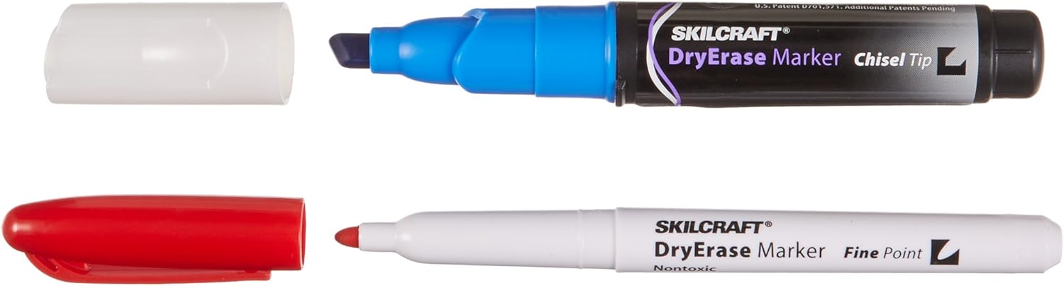 12-Color Non-Toxic Dry Erase Marker Set with Cleaner and Eraser