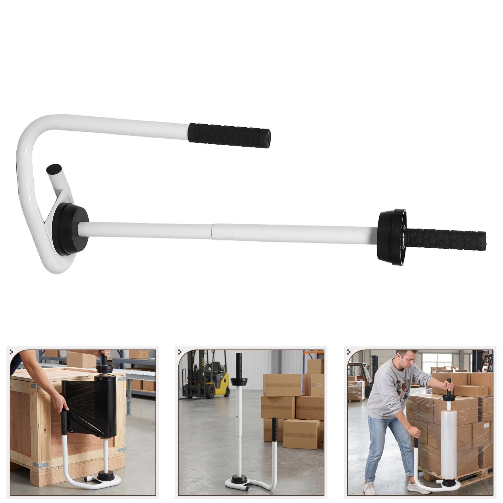 Regulowany Ręczny Dozownik Folii Stretch z Mechanizmem Napięcia Wytrzymały Uchwyt Do Owijania Palet Kompatybilny z Większością Rdzeni Folii Ergonomiczny i Bezpieczny Do Zastosowań
