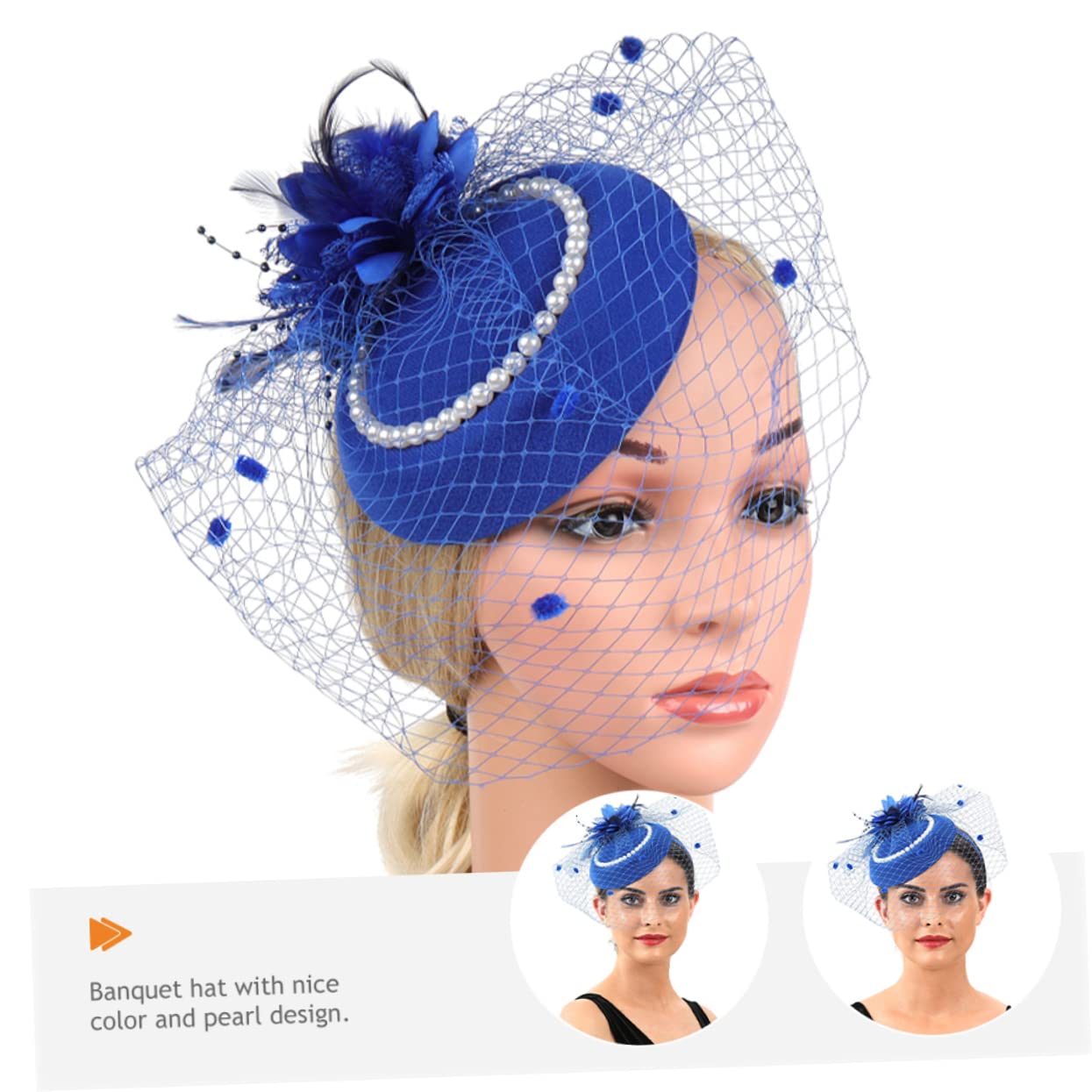 GALPADA 5pezzi Fascinator Sposa con Perle e Piume Accessorio Elegante per Matrimoni Feste e Occasioni Speciali Copricapo Vintage per Donne Comodo e Leggero Design Unico per Look Glamour