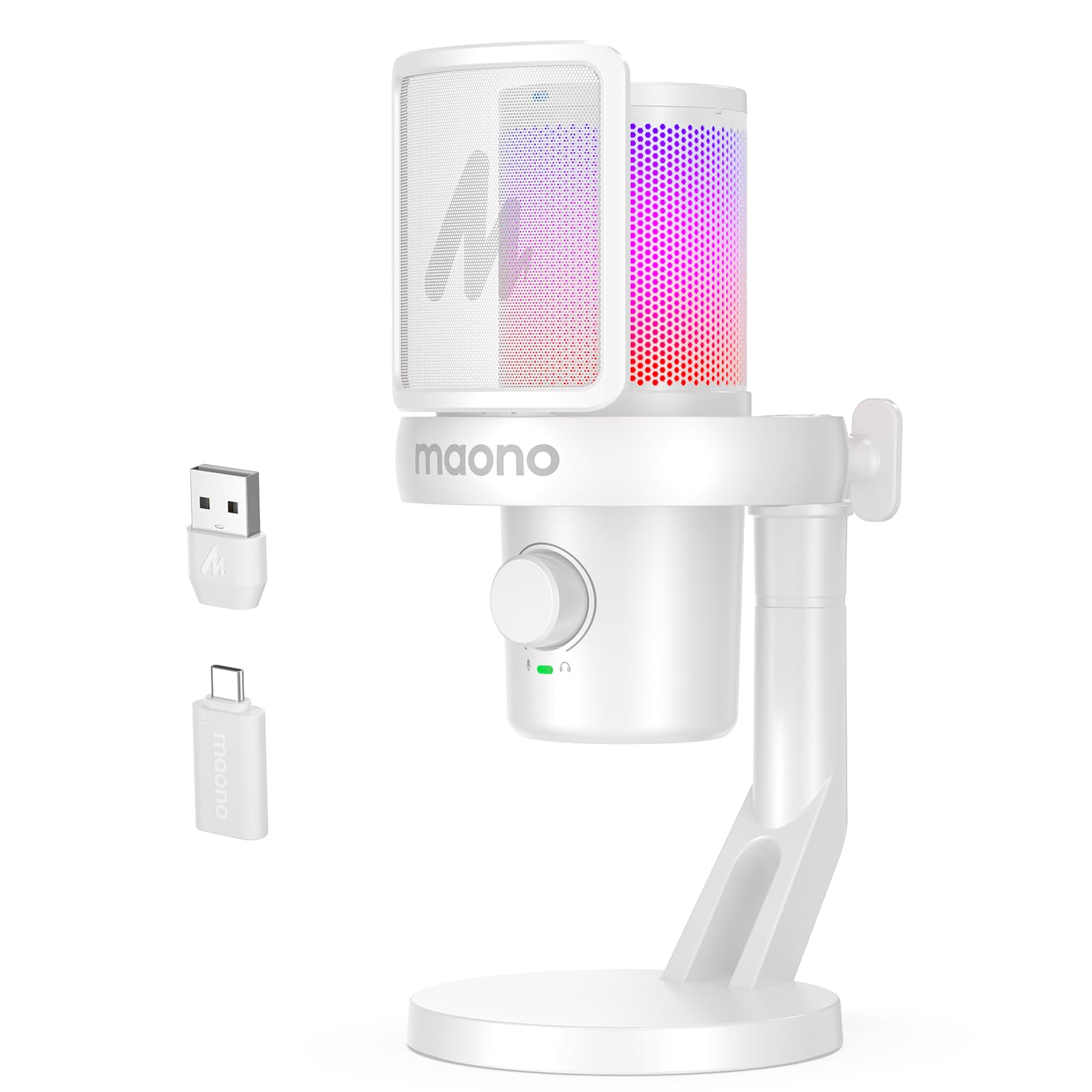 MAONO Wireless Microphone for PC,Gaming Streaming USB Mic with Software AI Voice Change,3-Level Noise Cancellation,Custom EQ,Gain Control for Computer