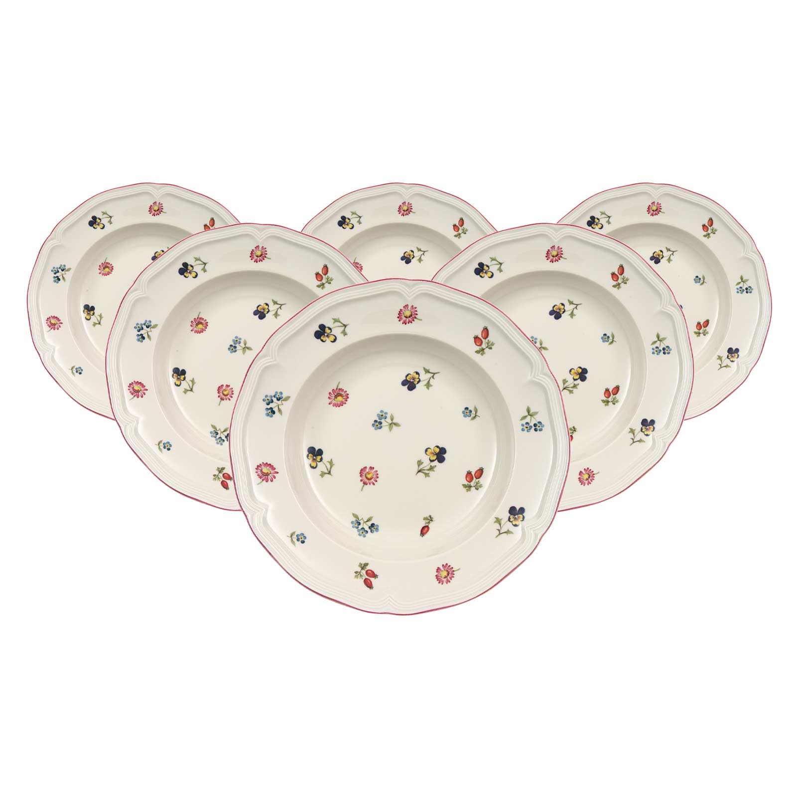 VILLEROY & BOCH Petite Fleur Set 6 Pezzi Piatto Fondo 23cm Tavola Porcellana