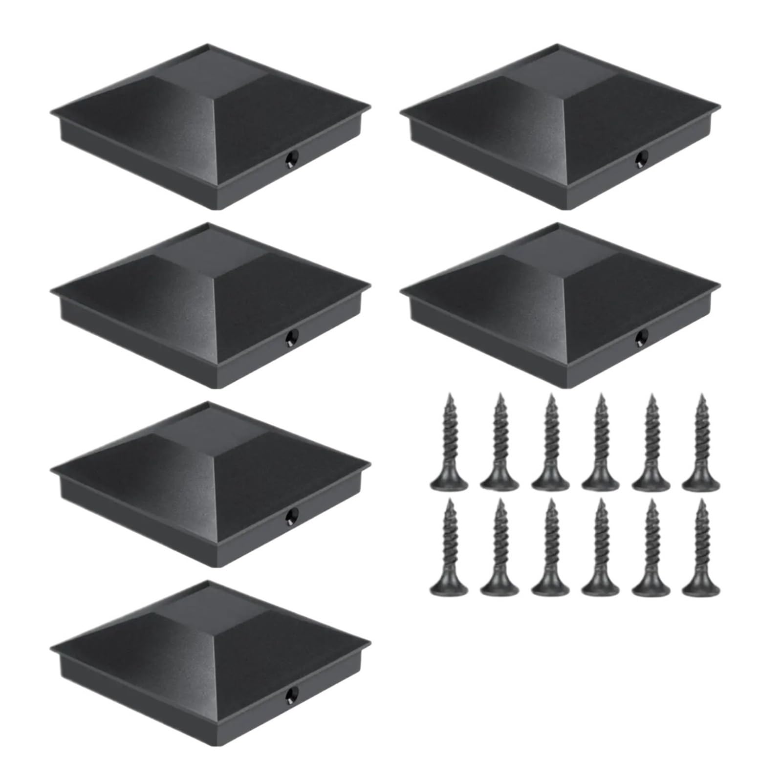 Irgvjifr Black Fence Posat Cap 6Pcs Deck Post Cap Fence Cover Decking Caps Wood Covers Sturdy Plastic For Garden For Courtyard