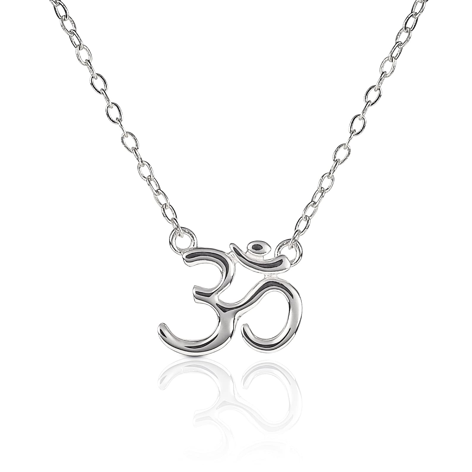 Diamond Treats Collana Con Ciondolo OM In Argento 925 – Placcato Oro Rosa, Catena Inclusa, Regalo Donna