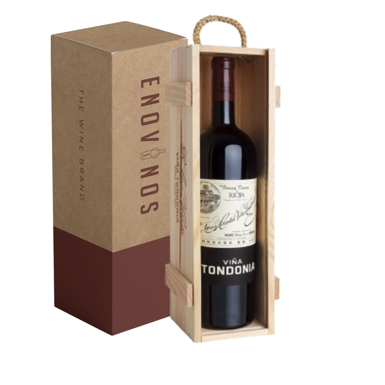 Estuche de Madera Vino Viña Tondonia Tinto Reserva Magnum - Botella Vino Tinto La Rioja x 150 cl - Mejor Selección ENOVINOS