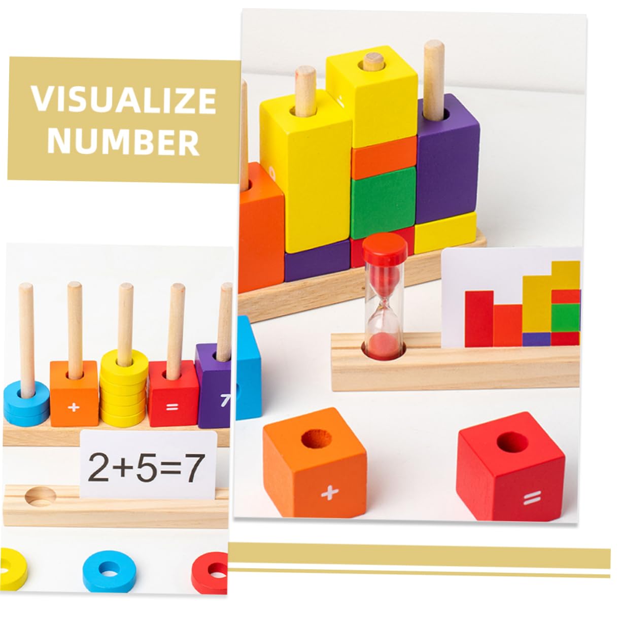 WOONEKY Bloques De Operación Digital Juguete Educativo Temprano De Madera para Aprender Matemáticas Hogar Jardín De Infancia