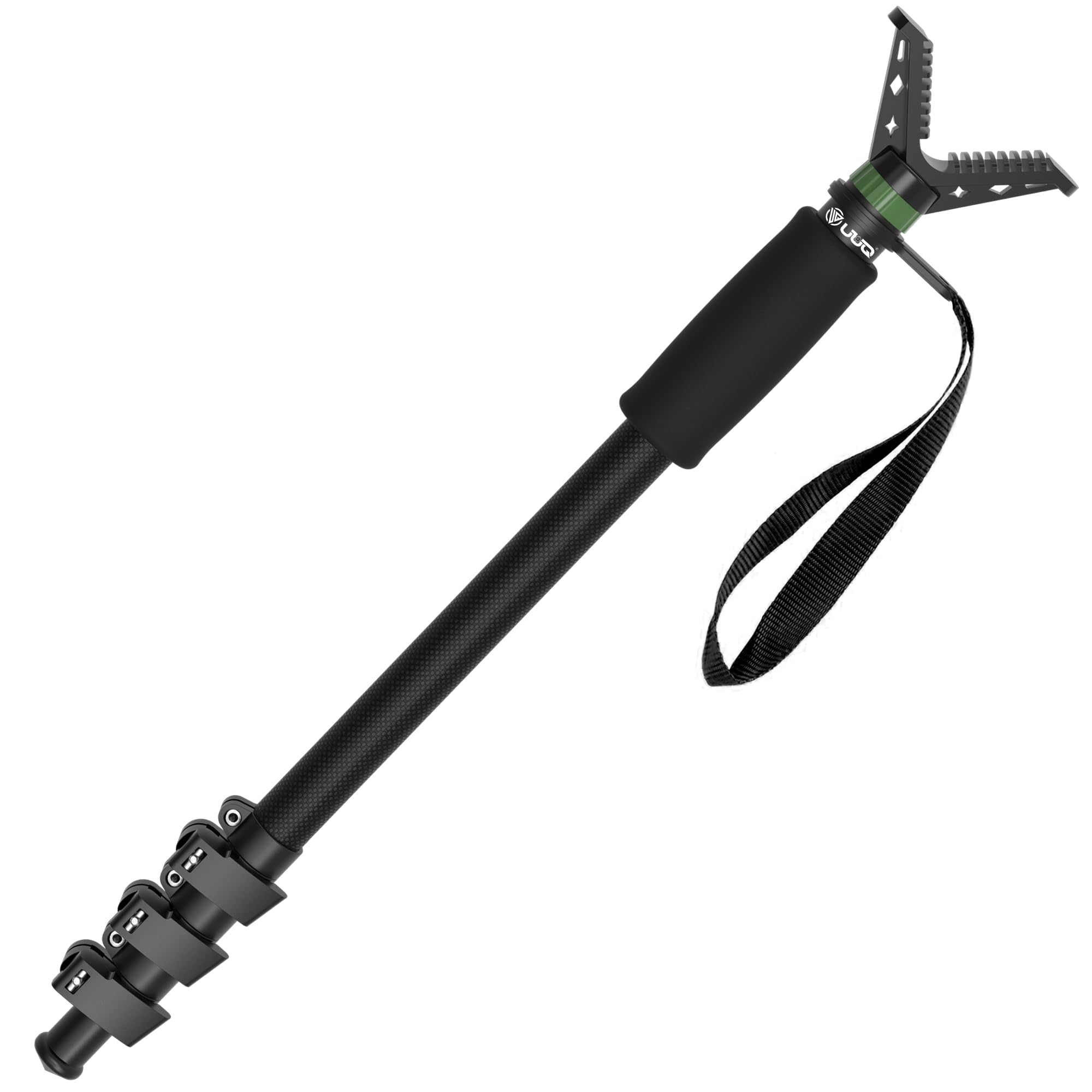 UUQ M4 Carbon Fiber Monopod Shooting Stick and Gun/Rifle Rest, 4-Section Adjustable Heigh…