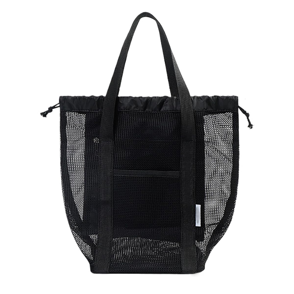 Icomroadex Mesh Shower Caddy Portable Foldable Drawstring Bath Travel Toiletry Bag Gym Swim Beach Storage Organizer Black S