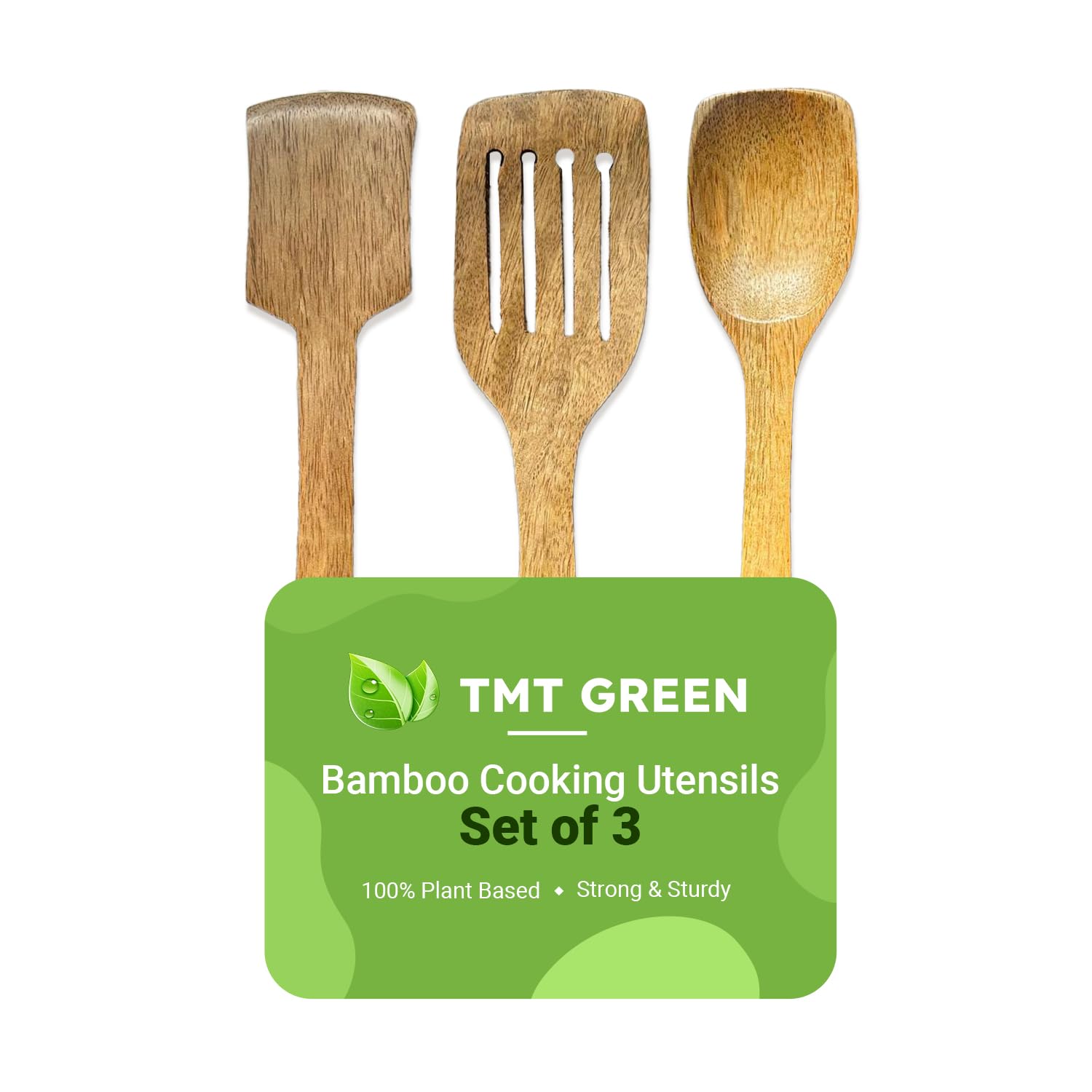 TMT Green Bamboo Cooking Utensils, Set of 3, 100% Plant Based, Strong and Sturdy (B0DH4RXXFD) Amazon Price History, Amazon Price Tracker