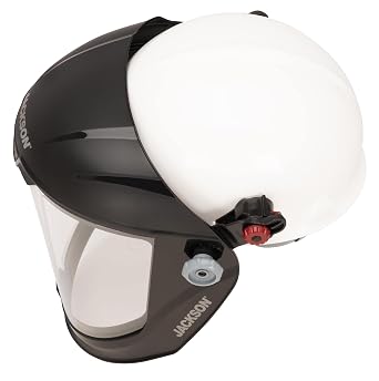 Jackson Safety Lightweight MAXVIEW Premium Face Shield with HHIS Universal Adapter to Mount on Slotted Hard Hats (Sold Separately), ANSI Z87.1, Anti Fog Coating - Clear Tint