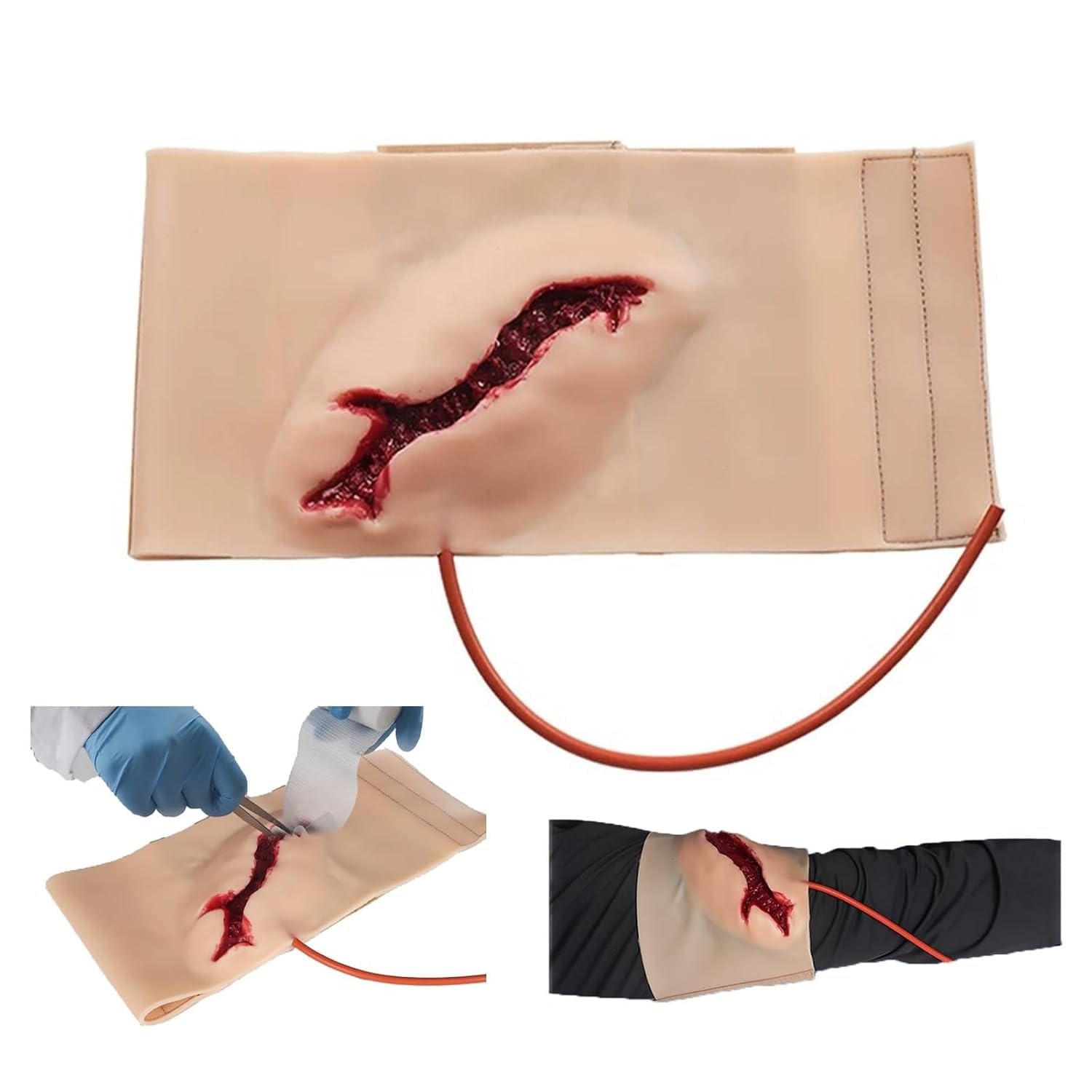 Thigh Bleeding Control Model, Wound Hemostasis Training Model, Wearable Leg Wound Hemostasis Control Practice, Soft & Durable Silicone, Reusable, for Teaching and Training
