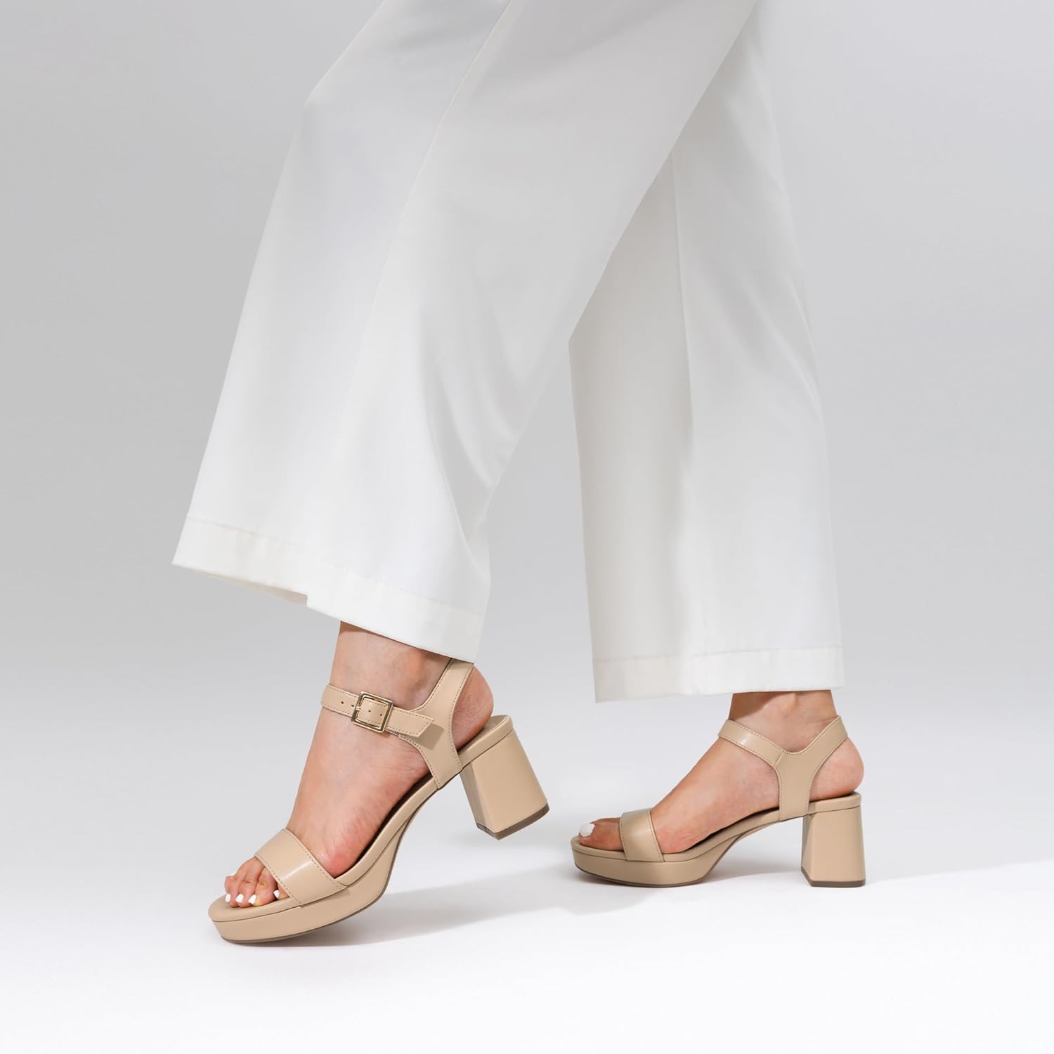 DREAM PAIRS Women's Platform Heels Block Chunky Open Toe Ankle Strap Heel Fashion Wedding Party Dress Sandals Shoes - Image 2