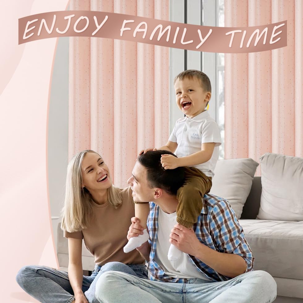 Star Light Filtering Curtains 52 x 54 in Gold Star Curtains Kids Curtains 2 Panel Set Star Pattern Window Curtain for Kids Room Nursery Baby Bedroom Living Room