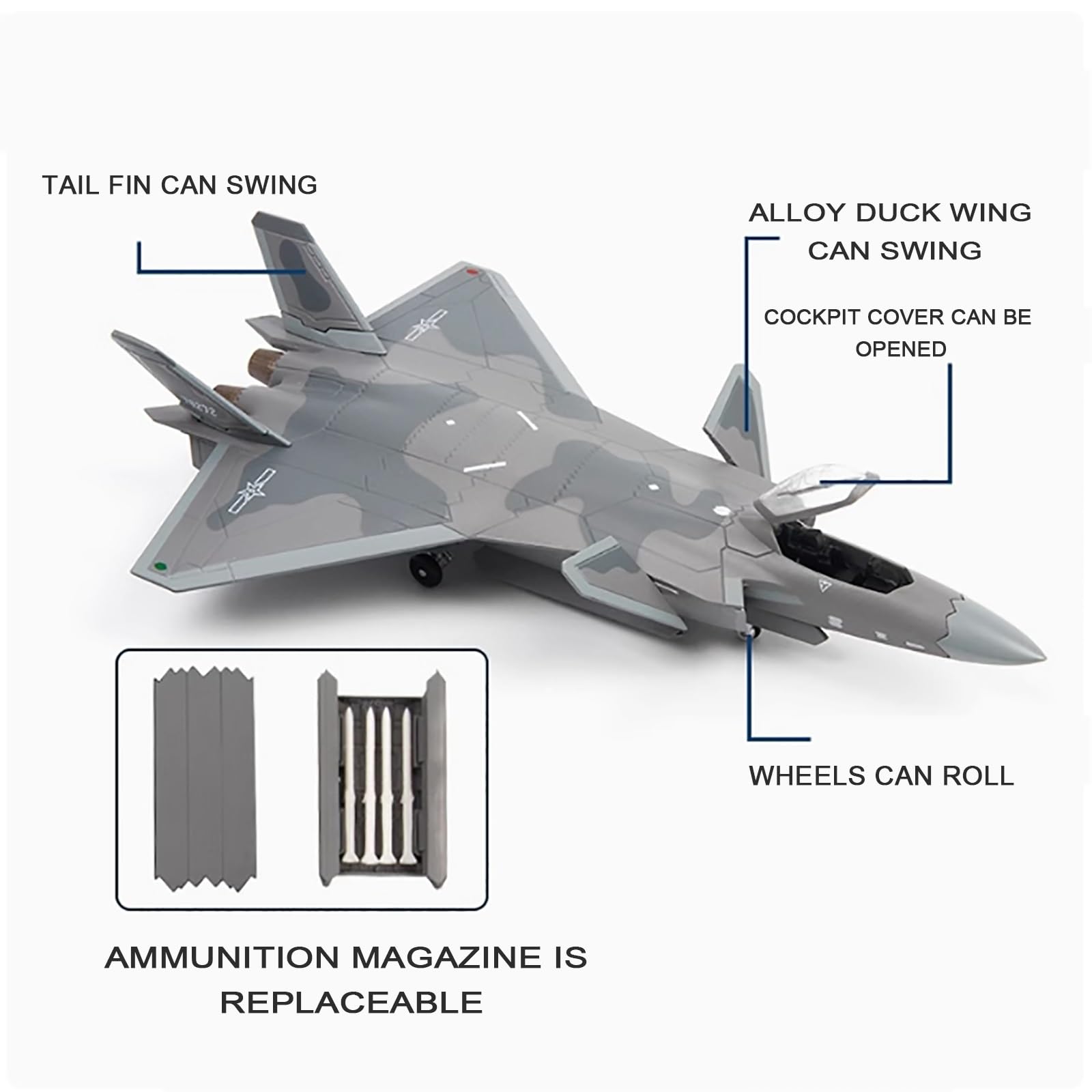 J-20 w skali 1/100 samolot szturmowy, wersja malowana, strategiczne metalowe myśliwce transportowe, wojskowy model ze stojakiem, samolot odlewany ciśnieniowo dla entuzjastów, dorosłych(Black)