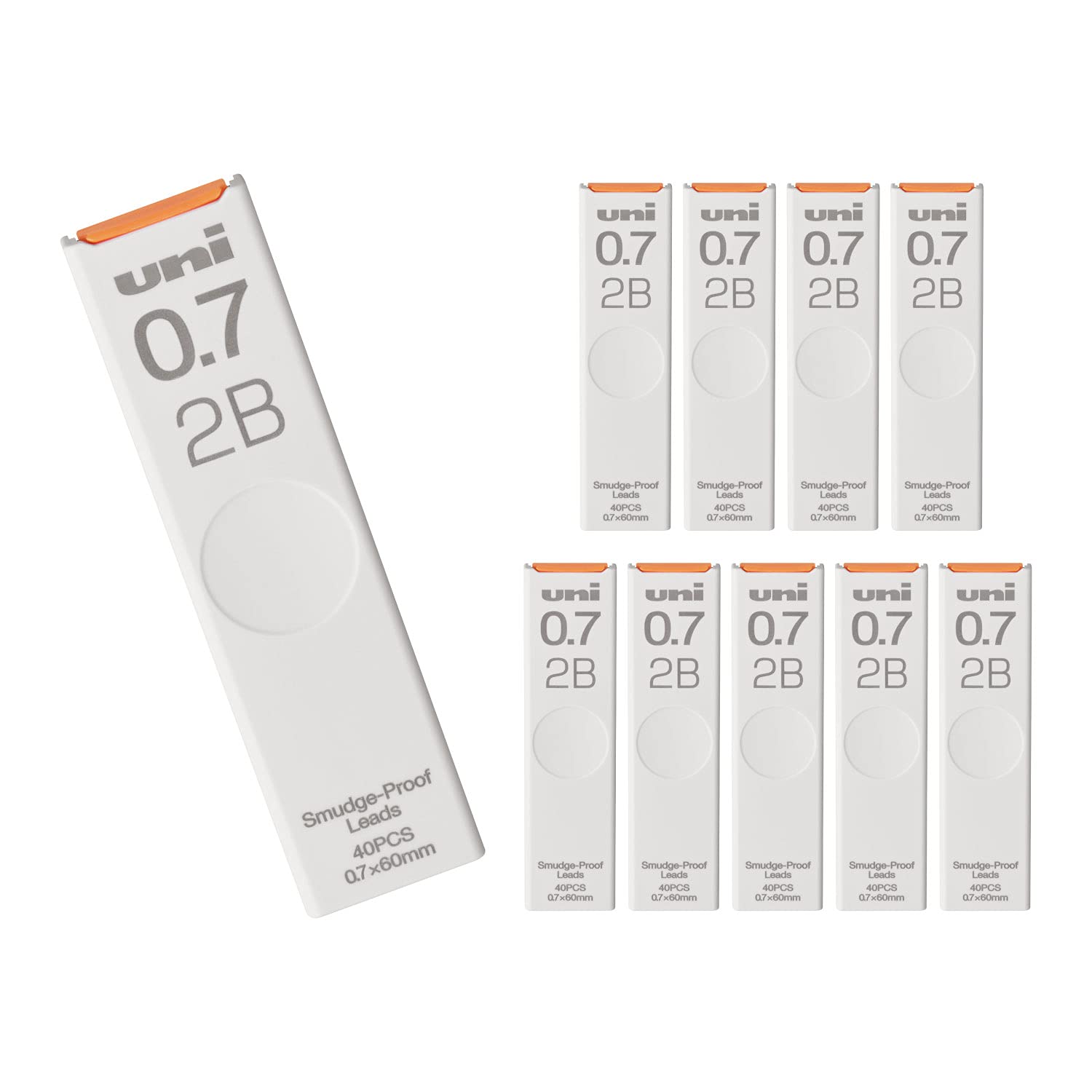 Mitsubishi Pencil Uni Mine crayon mécanique 0.7 2B, 10 Count Hako ULS07402B