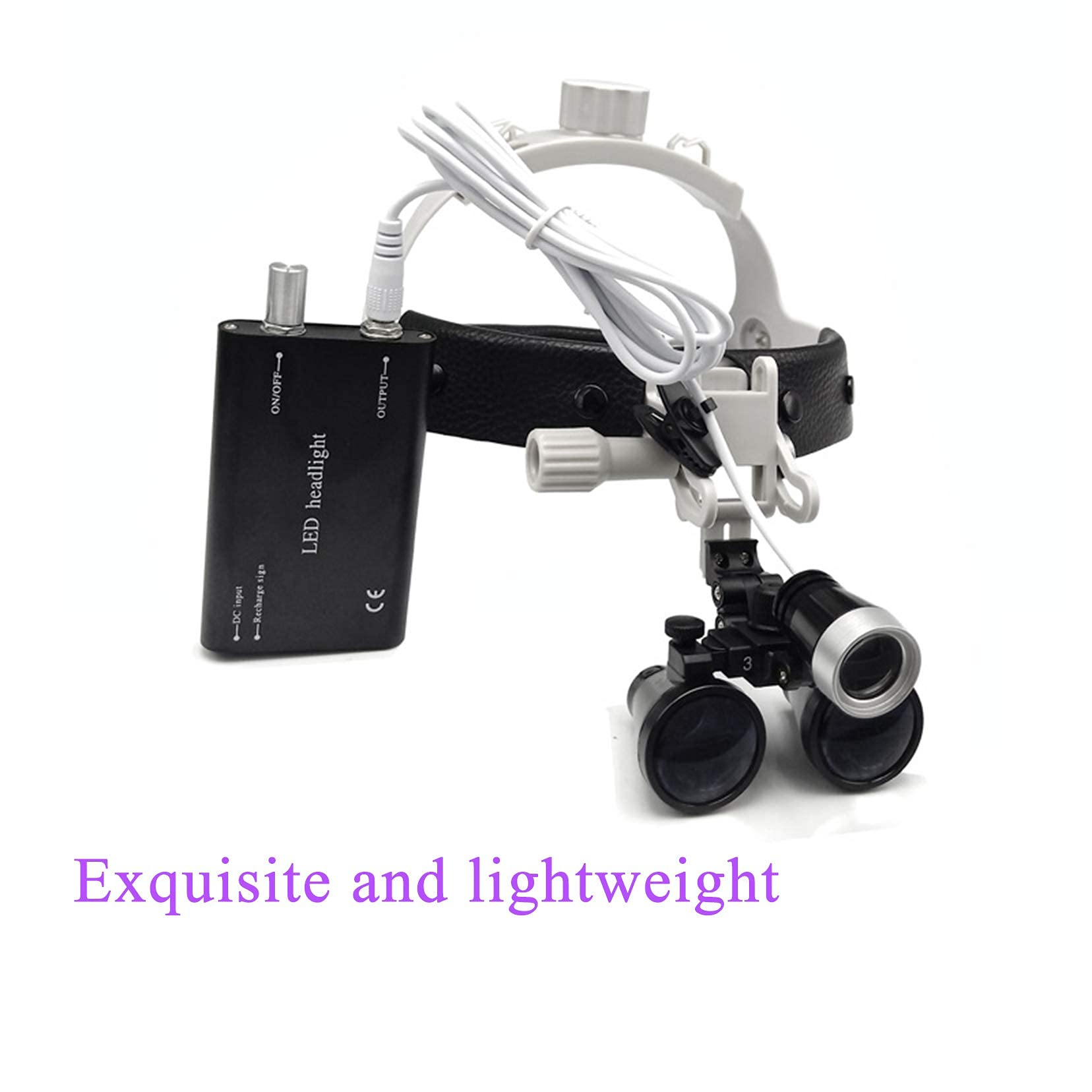 YCQYM Loupe dentali, 3,5 Volte dentistica dentali chirurgiche binoculari Medici, Lecca binoculari dentali di ingrandimento, ingrandire la chirurgia odontoiatrica con Faro, Porta a loupe