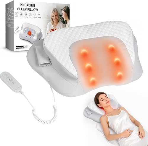 MEKZU Neck Massager Pillow with Heat, 4D Kneading Neck & Shoulder Massager