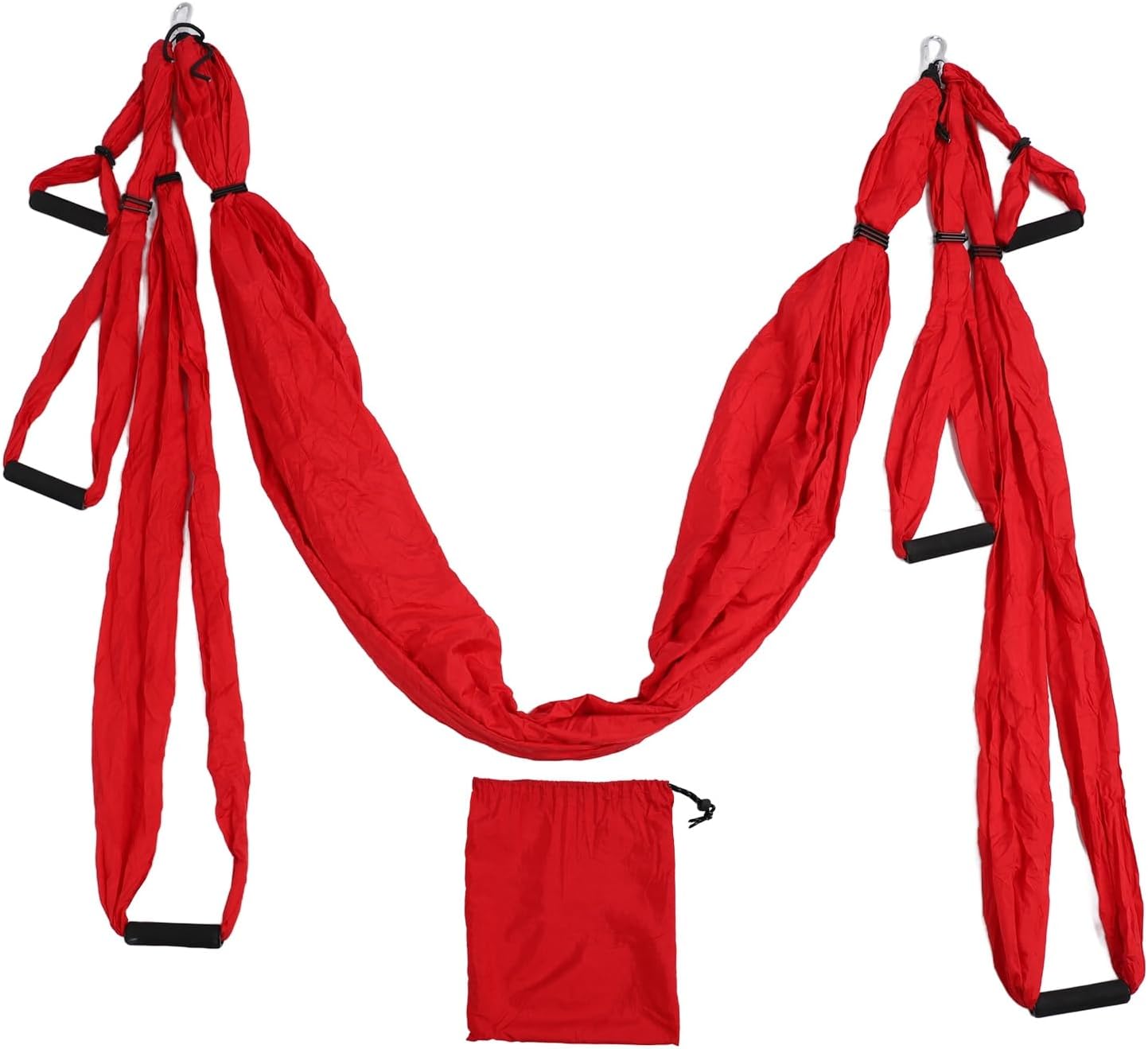 Aerial Yoga Swing Set Adjustable Increase Flexibility Yoga Hammock Yoga Inversion Tool Anti Yoga Sling Suspension Flying Trapeze for Physical Exercise (Red)
