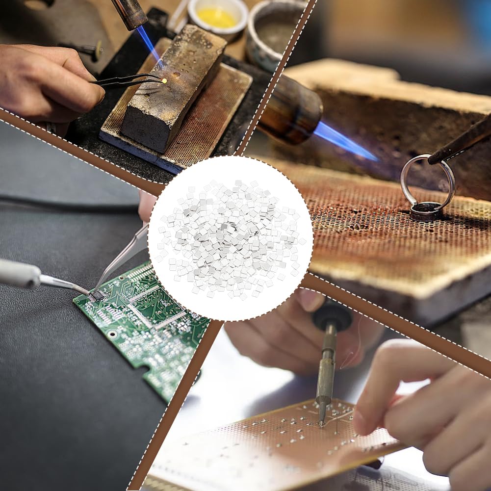 WEBEEDY Über 600 Stück Winzige Silber Chips Zum Löten Für Schmuck 5.6Gram(3.6DWT) Vorgeschnittene Silberlotchips Für Einfaches Schweißen von DIY Schmuckherstellung Reparatur Elektroniklöten(2x2mm)