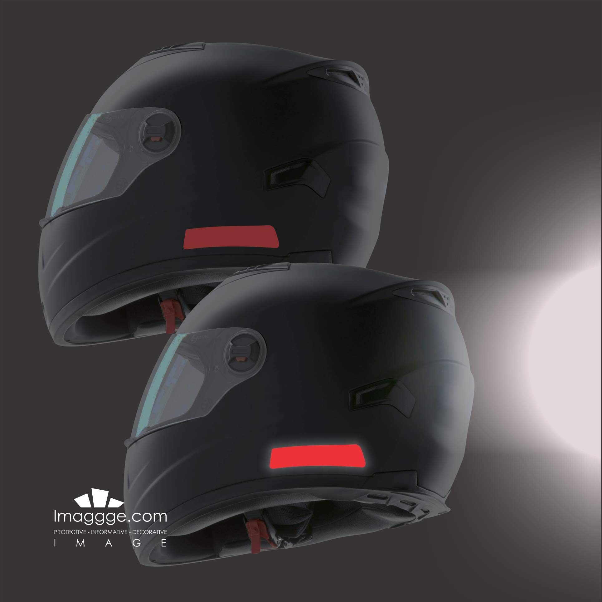 Kit 4 Strisce Adesive Nere Retroriflettenti Per Casco Moto Adesivi Rifrangenti Adesivi Casco Moto 679043