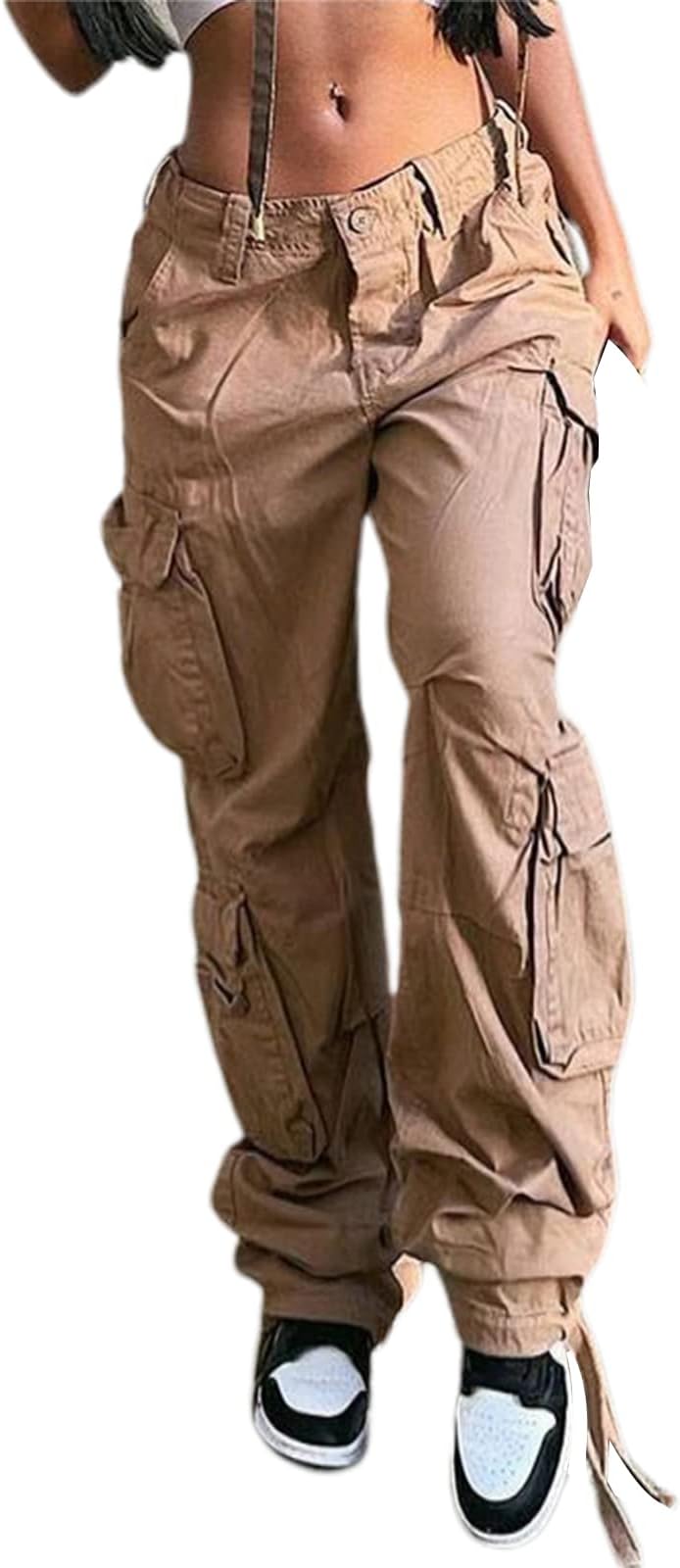 FranhaisWomen's Baggy Denim Pants High Waisted Y2K Wide Leg Oversized Plus Size Boyfriend Cargo Jeans Streetwear Trousers