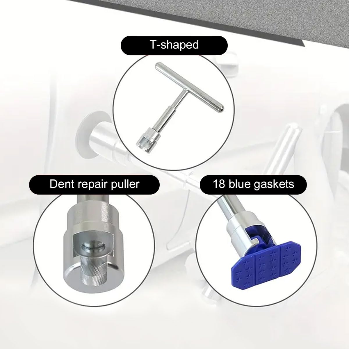 Kit De Débosselage Sans Peinture - 19 Pièces (tige T + Languettes) Pour Réparer Bosses Voiture, Frigo, Etc.