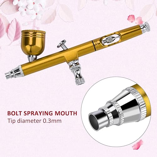 Miniatura 4 de Pistola de pulverización de oxígeno de 0.012 in, pistola de aerógrafo de alimentación por gravedad, pistola de pulverización de arte de tatuajes,