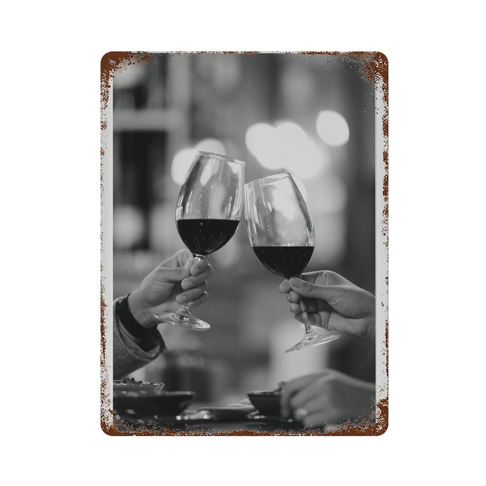 xiaoxiaoshen Wine Cheers ， Black And White Bar Wall Decor Art Metal Tin Poster Modern Home Decor Art Home Bar Shop Decorations Vintage Sign 40x30cm
