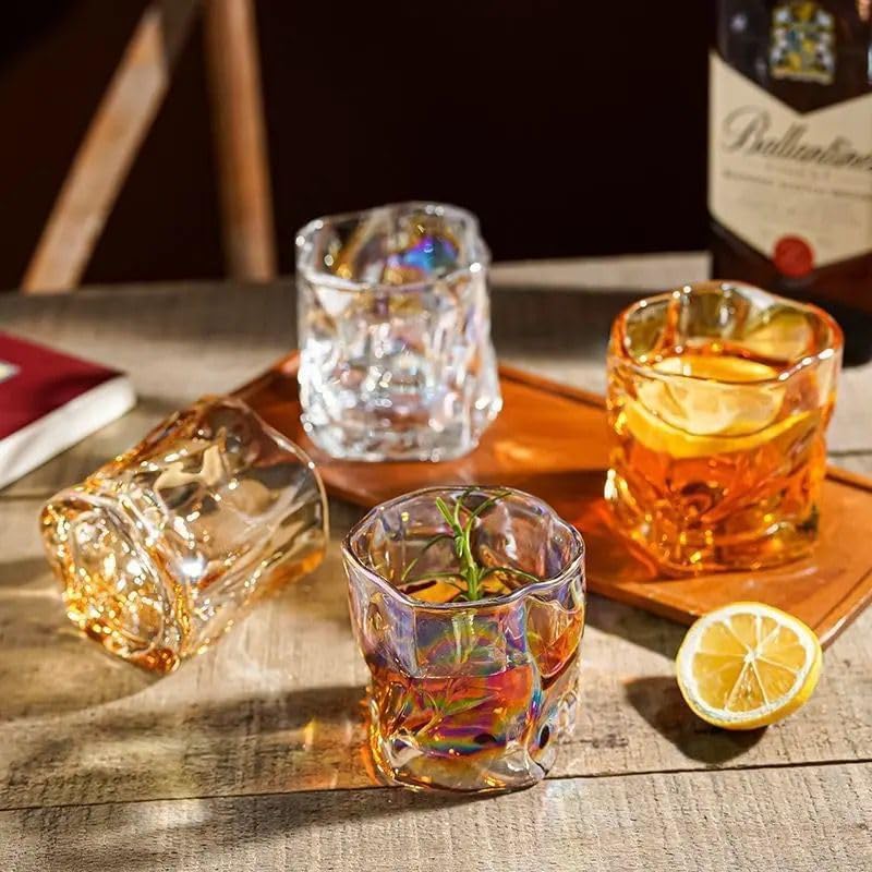 Image of bellemax 300ML Juice and Water Glass Stylish Crystal Highball Drinking Glasses, Medium Size Tumbler Glasses for Juice, Water, Milk, lassi, Cocktails and Sharbat (TR-03, 6 Count (Pack of 1))
