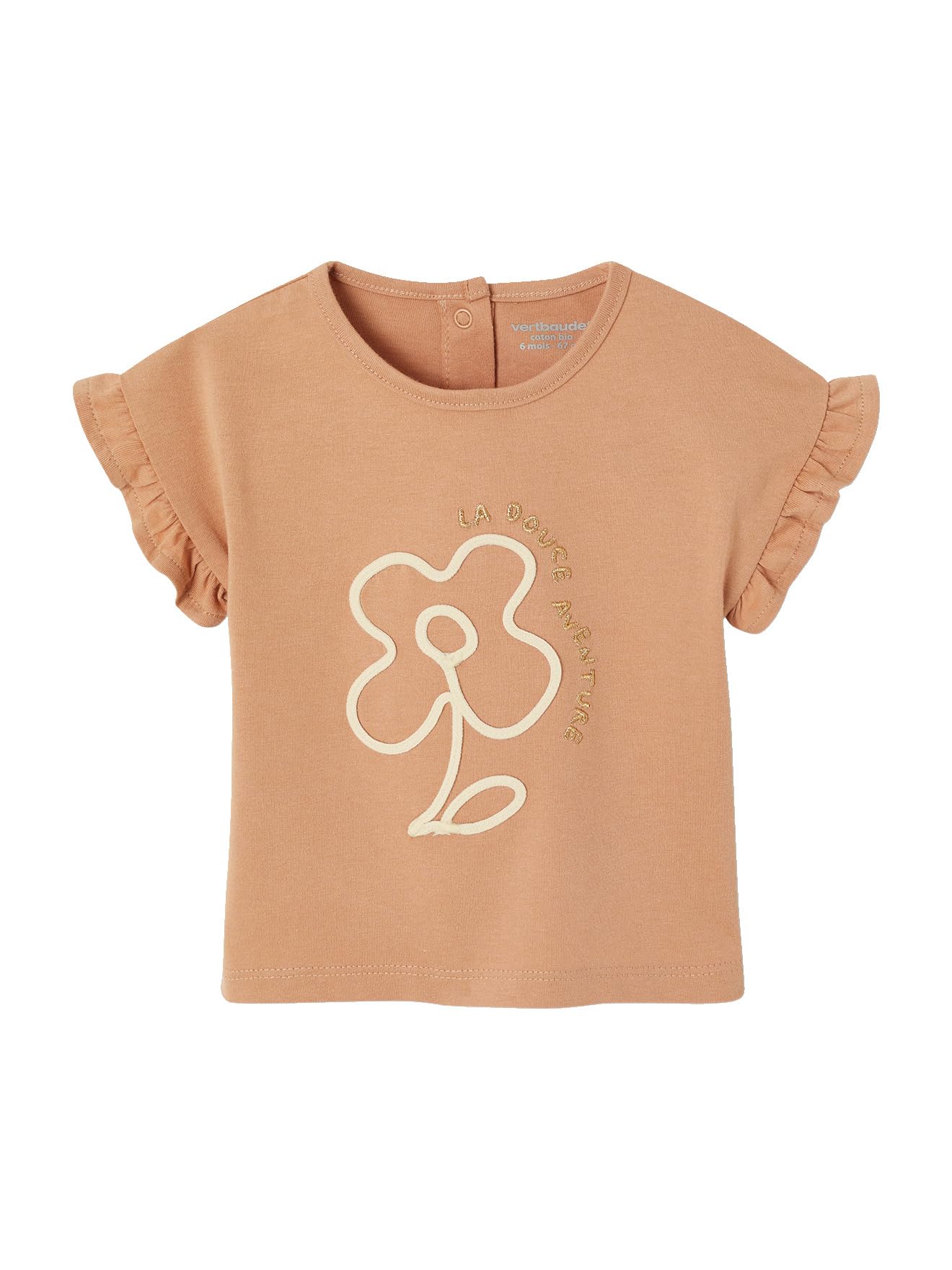 Vertbaudet Baby T-Shirt mit Rüschenärmeln, Bio-Baumwolle