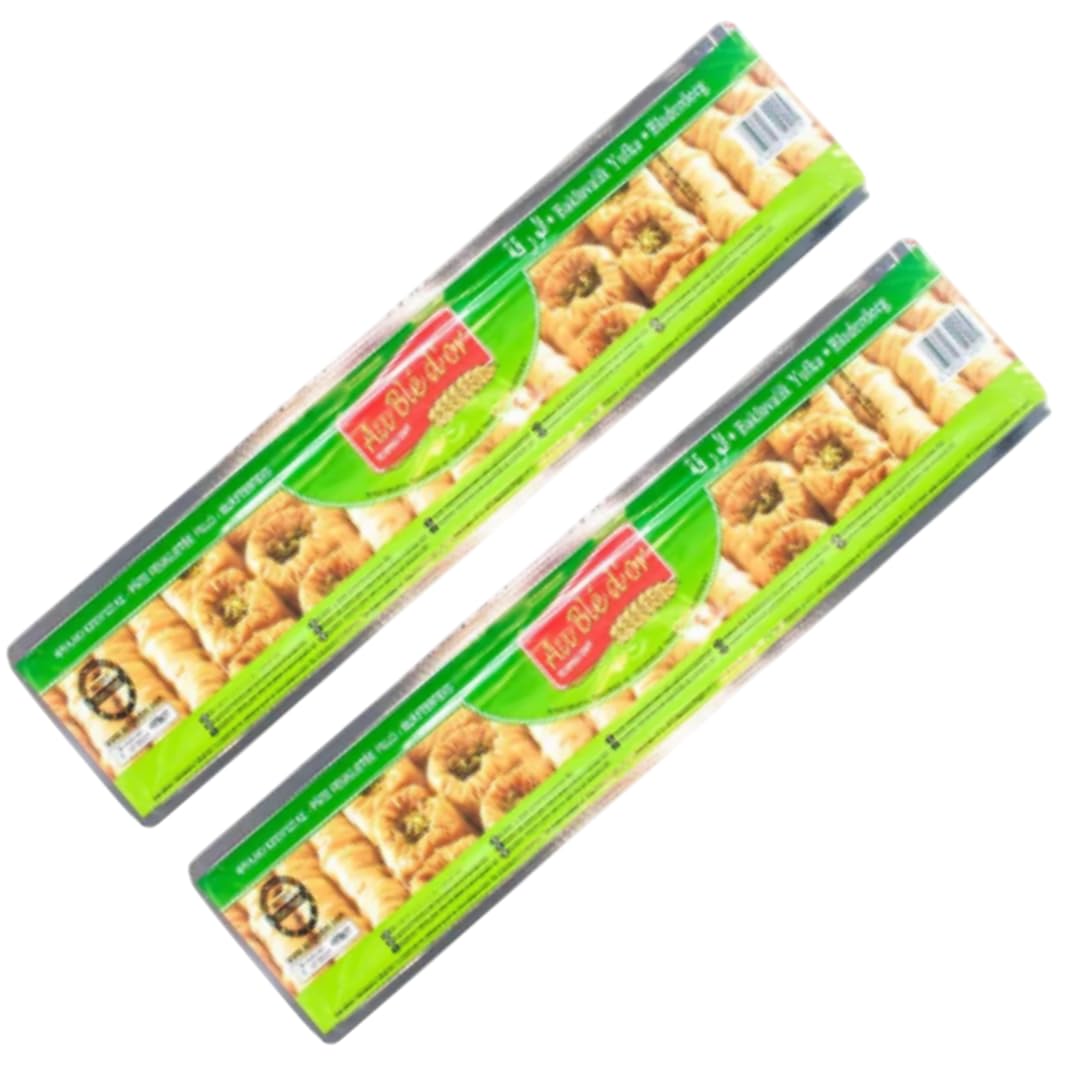 AU Feuilles de pâte pour baklava – Fines, Souples, Prêtes à l'emploi | Origine Turquie | Idéales pour desserts et plats salés – Poids net 470 g, 2 Paquets