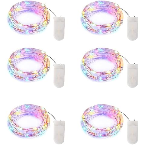 wowatt Indoor String Lights Fairy Lights for Festive Decoration, 6 Pack Multicolor Fairy Lights Decor, Waterproof, RGB Cover