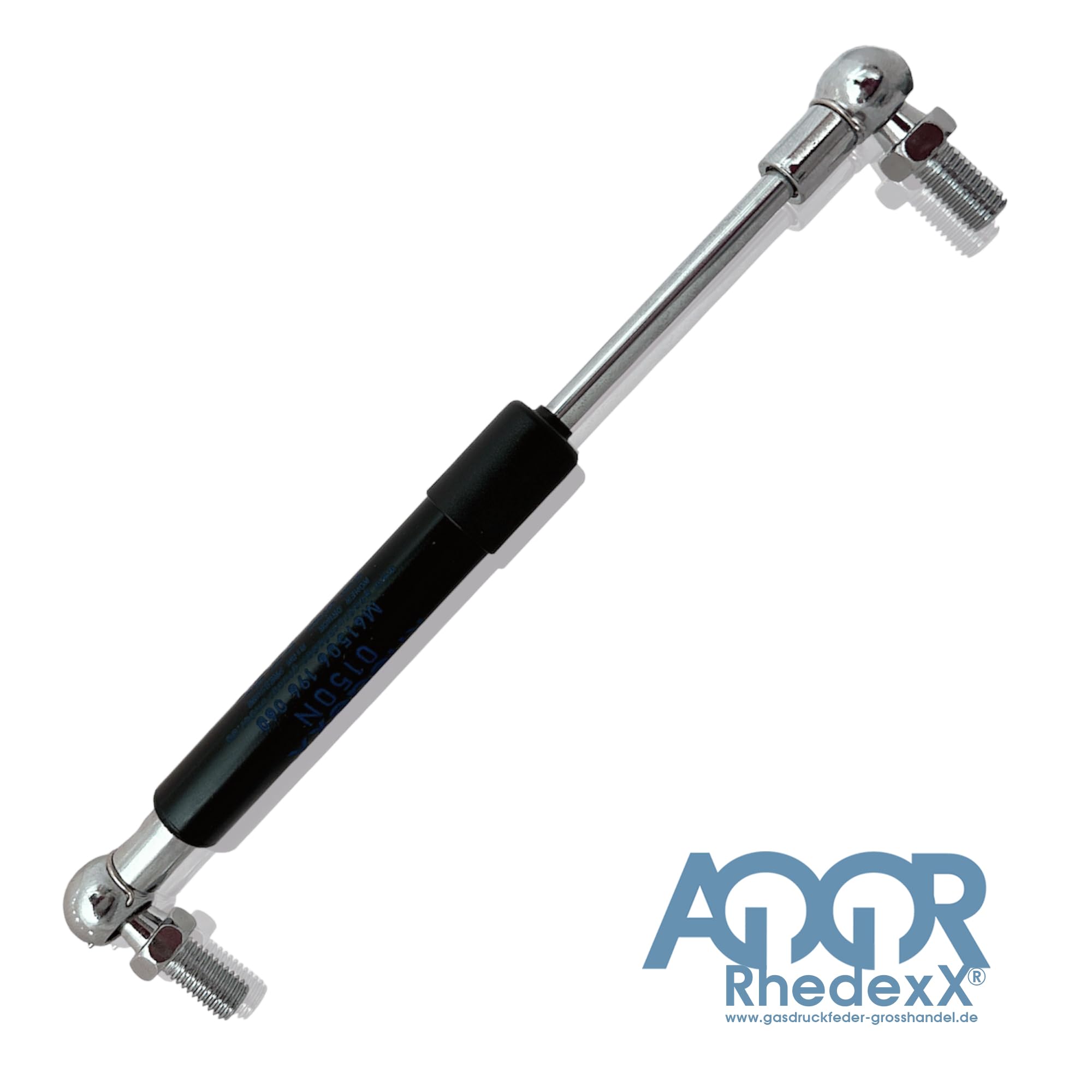 Muelle de gas de repuesto para Stabilus Lift-O-Mat 4534DS 0100N, RhedexX® Muelle de gas M6, cabezal esférico de gas, longitud de articulación angular, longitud de articulación en ángulo, longitud de