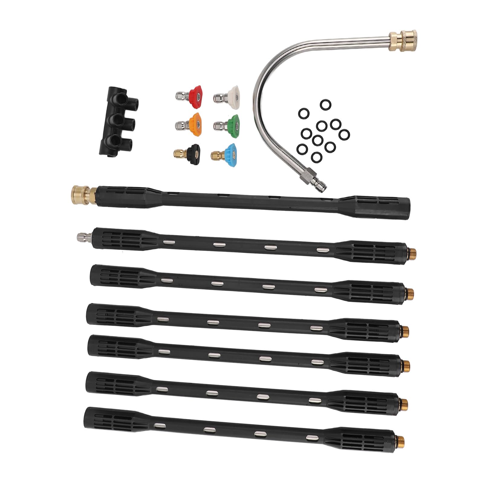 Varitas de Extensión para Limpieza de Canalones, Lanza de Lavado a Presión de Acero Inoxidable a Prueba de Fugas, Fácil de Usar, Conector de 1/4 de Pulgada para Limpieza de Techos