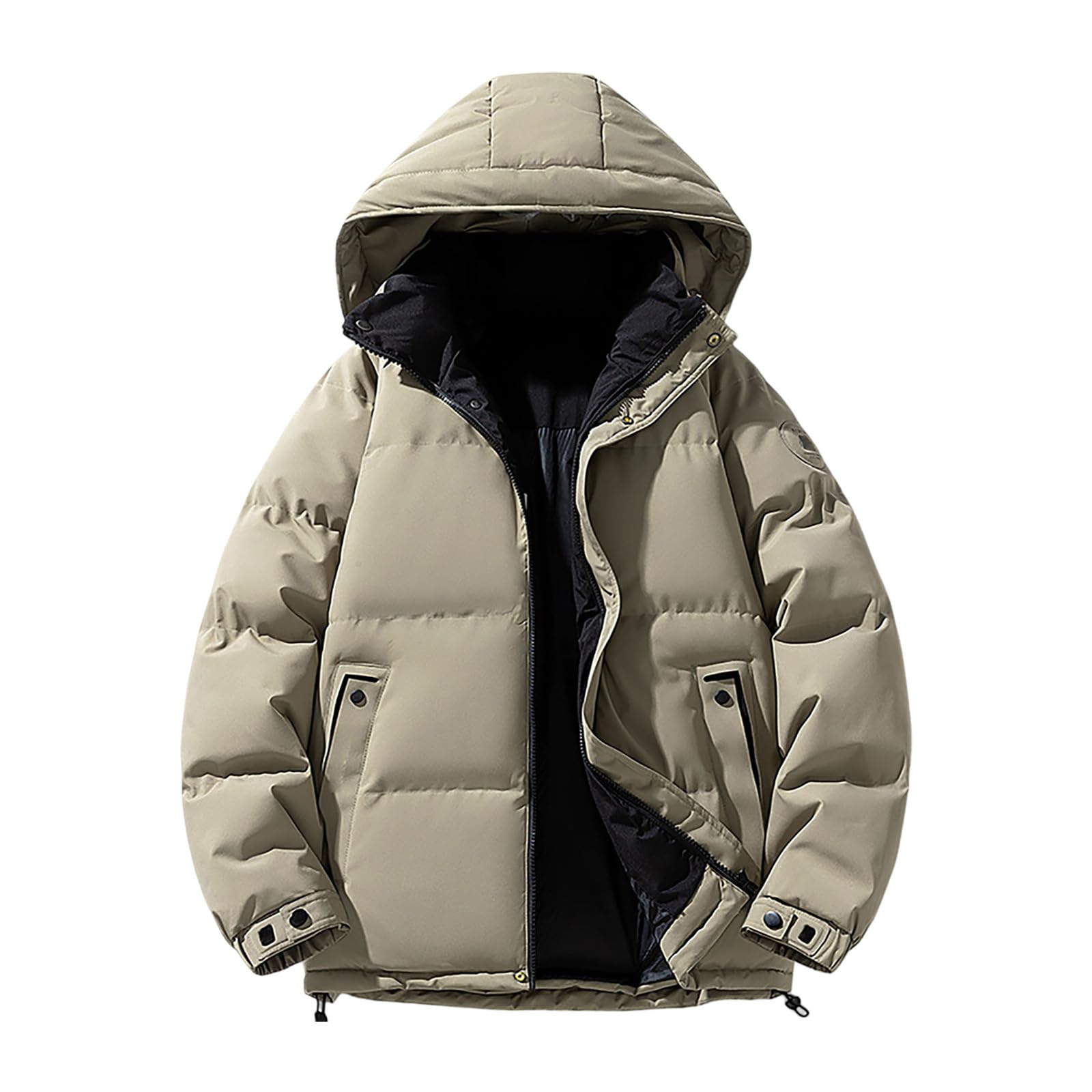 Piumino da uomo con cappuccio spessa e calda giacca trapuntata autunno inverno piumino imbottito giacca invernale casual outdoor campeggio escursionismo giacca termica corsa